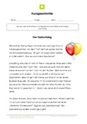Kurzgeschichte: Der Geburtstag Kurzgeschichte: Der Geburtstag